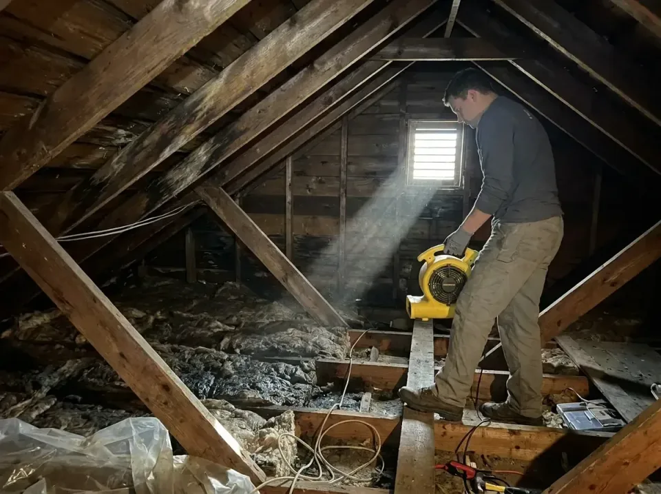 attic-water-damage-drying-proc-007 — frequently asked questions, Emergency Water Extraction & 24/7 Flood Response in Hallett…